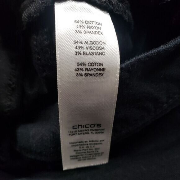 So Slimming By‎ Chicos Pants Womens 1.5 Black Ankle Stretch Mid Rise - Picture 6 of 12